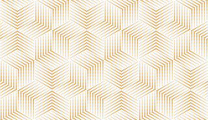 Abstract geometric pattern. A seamless vector background. White and gold ornament. Graphic modern pattern. Simple lattice graphic design