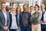 Fototapeta Miasto - Group of successful multiethnic business team