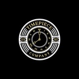 Fototapeta Big Ben - Old Clock Emblem Logo design inspiration