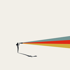 Business vision and ambition vector concept. Symbol of motivation, opportunity, career. Minimal illustration