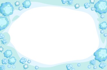 Wall Mural - winter landscape top view. frame around edge of oval image. snowy frosty nature in cold season. from