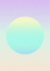 Wall Mural - Iridescent gradient circle frame. Digital noise, grain. Abstract lo-fi background. Vaporwave 80s, 90s style. Wall, wallpaper, print. Minimal, minimalist. Blue, turquoise, yellow, purple, very peri