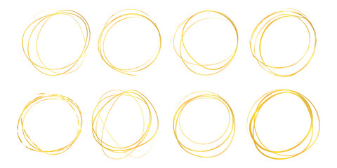 Wall Mural - gold round vector frame - circle banner on white background	
