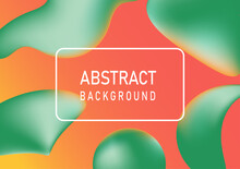 Abstract Background With Liquid Orange And Green Shape.Fluid Vector Illustration EPS10. Business Presentation.3d Composition With GradientFluid.