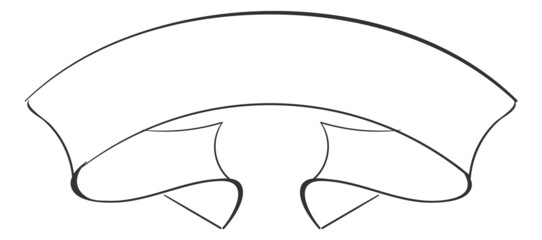 Wall Mural - elegant ribbon template. blank curved banner in hand drawn style