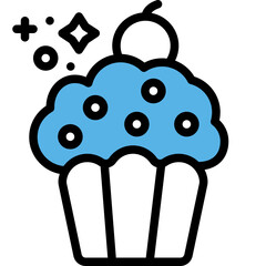 Poster - cupcake one color icon