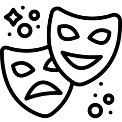 Canvas Print - mask line icon