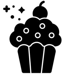 Poster - cupcake solid icon