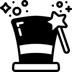 Poster - top hat solid line icon