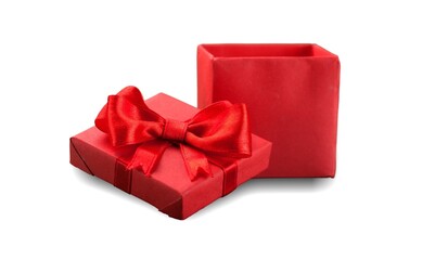 Poster - Gift box open lid with romantic, presents for Christmas day or valentine day, package