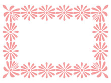 Decorative Rectangle Frame With Pink Daisy Flowers Vector Illustration Design Element Isolated On White Background
