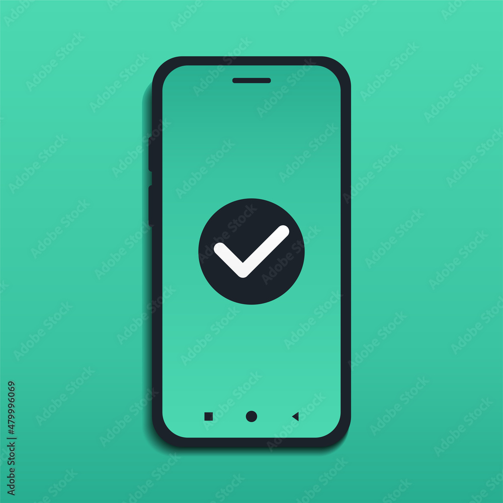 Smartphone with check mark symbol. Vector illustration Stock Vector ...