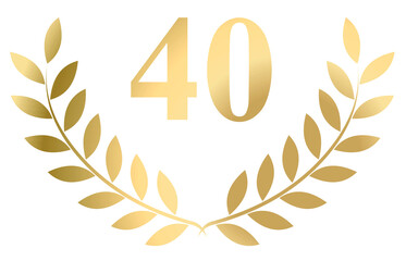 Wall Mural - gold laurel wreath 40 vector isolated on a white background