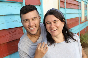 Wall Mural - Cute couple enjoying a vacation 