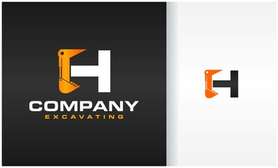 Wall Mural - excavator letter H logo