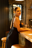 Fototapeta Miasto - woman in a cafe