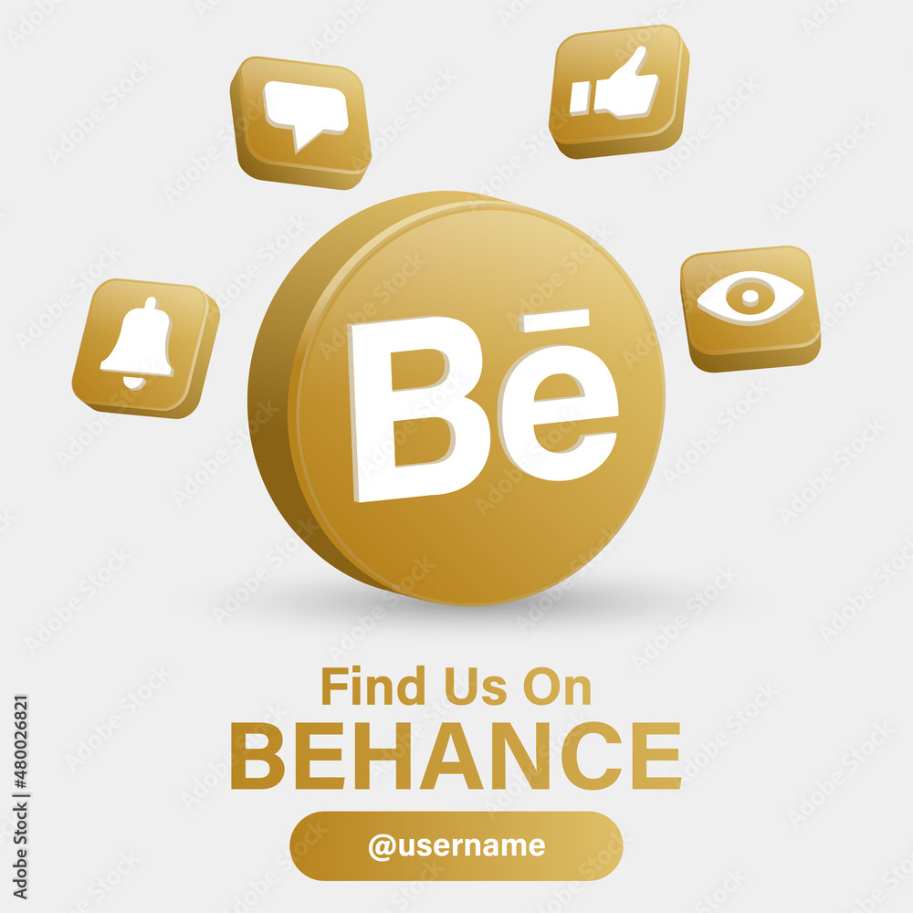 Стоковое векторное изображение «follow us on behance for social media ...