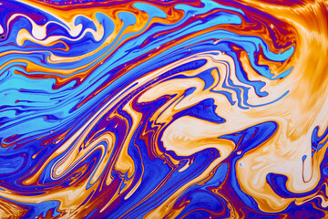 Wall Mural - Psychedelic multicolored background abstract. Rainbow colors. patterns background. Photo macro shot of soap bubbles.