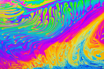Wall Mural - psychedelic multicolored background abstract. rainbow colors. patterns background. photo macro shot 