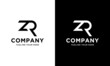 Minimal elegant monogram art logo. Outstanding professional trendy awesome artistic RZ ZR initial based Alphabet icon logo. on a black and white background.