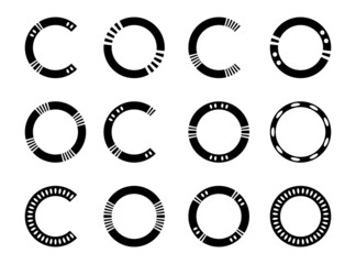 Sticker - Letters C and O for monogram logo. Elements for design.