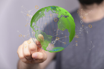 grass earth globe, 3d rendering