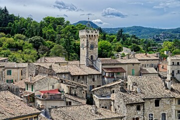 Wall Mural -  Tour de l’Horloge, Viviers-sur-Rhône, Ardèche, Auvergne-Rhône-Alpes, France
