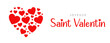 French text: Joyeuse Saint Valentin. Happy Valentine's Day, vector
