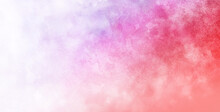 Watercolor Background In Pink Purple And White Painting With Cloudy Distressed Texture And Marbled Grunge, Soft Fog Or Hazy Lighting And Pastel Colors. Abstract Sunrise Or Sunset