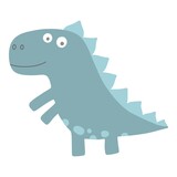 Fototapeta Dinusie - Cute dinosaur. Cartoon dinos, dinosaur colorful isolated character. Tyrannosaurus, triceratop, pterodactyl. Funny prehistoric animal, vector collection for kids