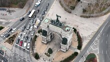 Aerial Of Grand Army Plaza, Brooklyn In Winter (2021)