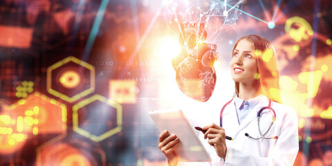 Wall Mural - moderm medicine. cardiology . mixed media