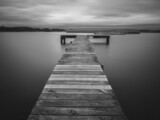 Fototapeta Perspektywa 3d - Long exposure in black and white of a Nantucket Marsh