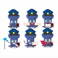 Canvas Print - A picture of cheerful blue push pin postman cartoon design concept