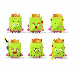 Canvas Print - Queen and her magic clothes cartoon of green sticky notes wearing tiara