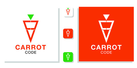 carrot code coding technology triangle orange green abstract growth nature fresh with app template 