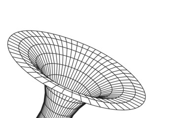 Wall Mural - wormhole geometric grid wireframe tunnel flat style design vector illustration. abstract futuristic 