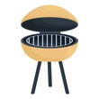 Garden grill icon cartoon vector. Smoke beef. Cook bbq