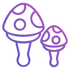 Mushroom line gradient icon