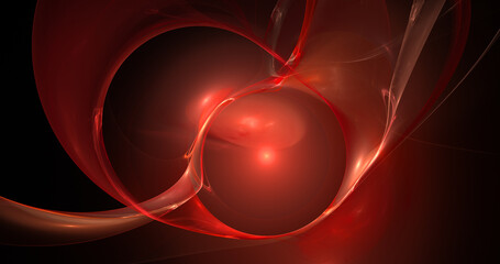 Wall Mural - abstract colorful red fire shapes. fantastic light effect. festive wallpaper. digital fractal art. 3