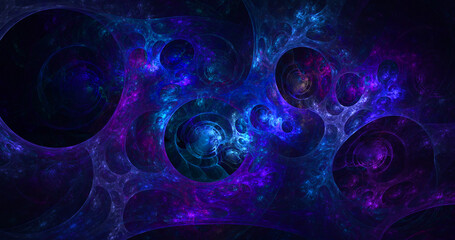 Wall Mural - abstract colorful fractals background. fantasy light glowing shapes wallpaper. digital fractal art .