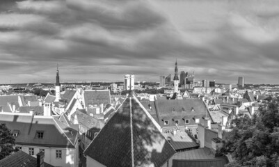 Sticker - Panoramic aerial view of Tallinn from city hill, Estonia.