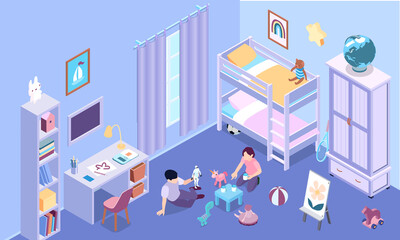 Poster - Isometric Children Room