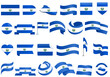 El Salvador icons set cartoon vector. Country flag. Freedom culture