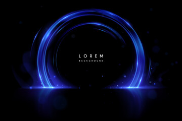 Wall Mural - abstract blue circle light effect