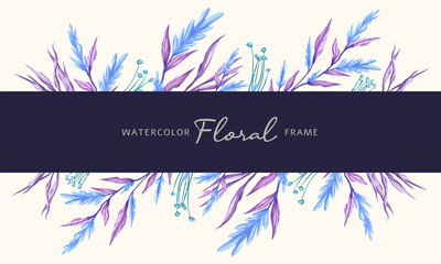 Wall Mural - Luxury watercolor floral frame