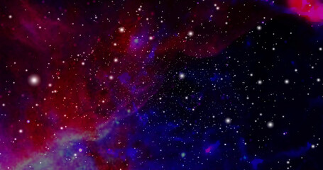 Wall Mural - space background with realistic nebula and shining stars. colorful cosmos with stardust and milky wa