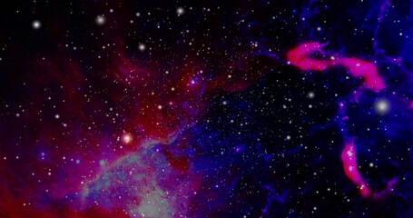 Wall Mural - space background with realistic nebula and shining stars. colorful cosmos with stardust and milky wa