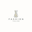 Female fashion dress logo icon design template flat vector