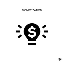 Monetization Simple Vector Icon.Perfect Color Modern Pictogram On Editable Stroke. Monetization Icons For Your Business Project